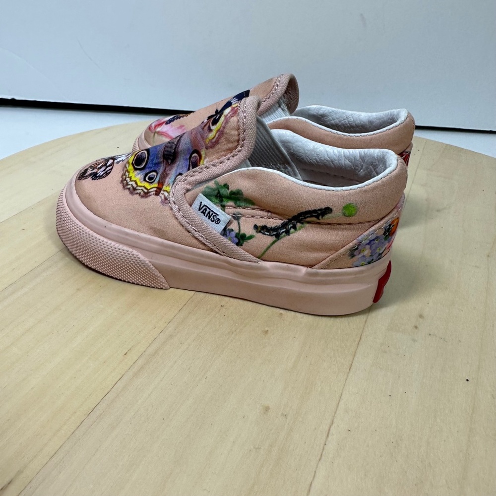 Vans Pink Butterfly Slip-On Baby Shoes - Picture 3 of 7